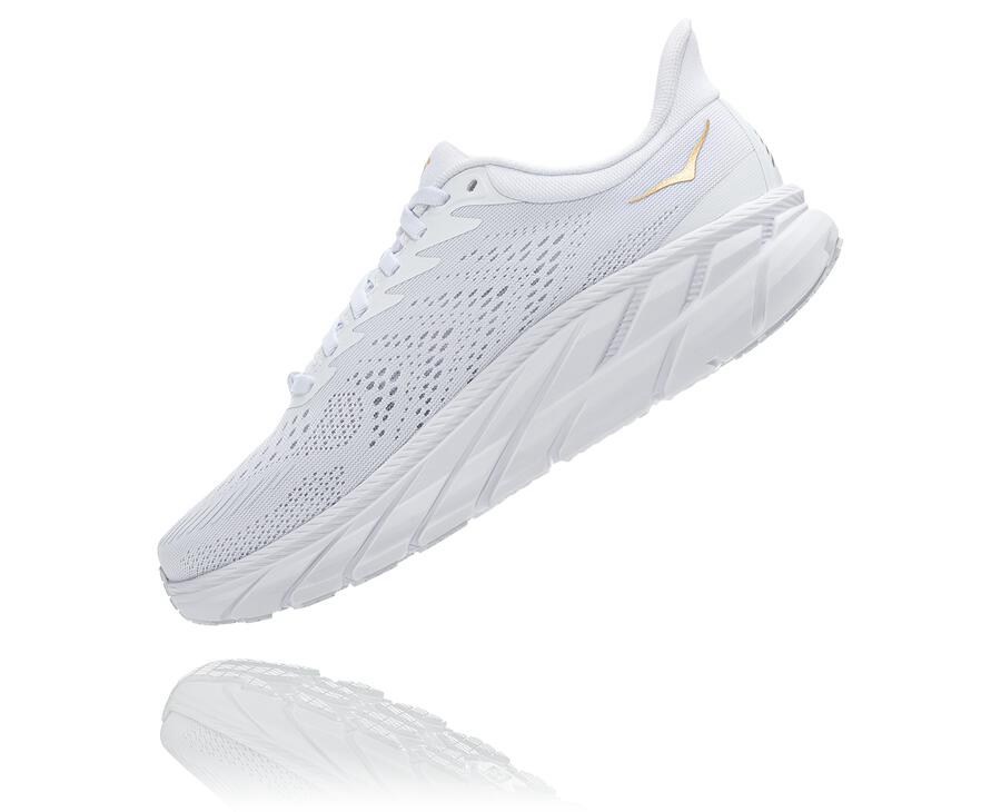 Hoka Australia One One Clifton 7 - Mens Running Shoes White - RVKIM-0952